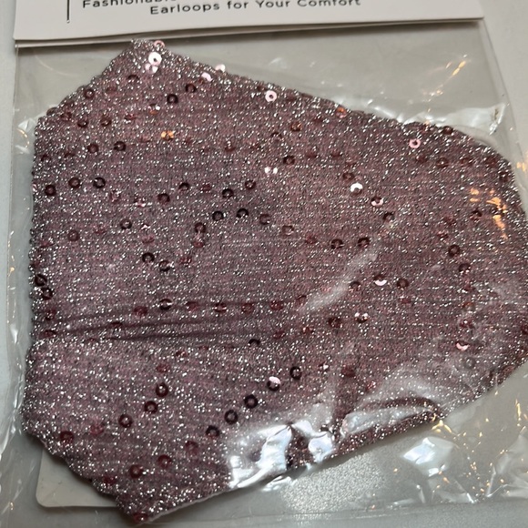 NWT sequin face mask, lilac color, still in original package - never opened. - Picture 3 of 3